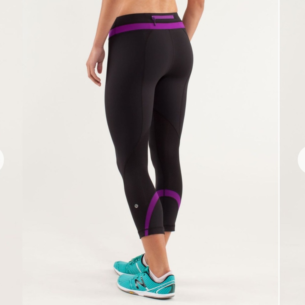 Lululemon | Run Inspire Crop II Black Violet 12